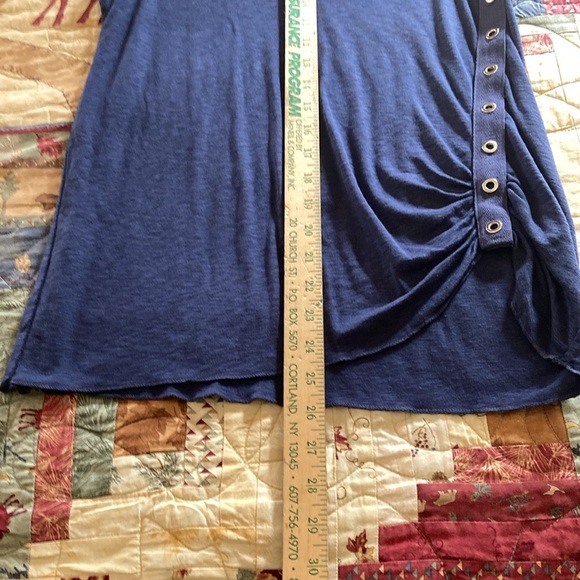 Michael Stars grommet soft v-neck tank is navy blue women’s new ruched - Picture 9 of 11